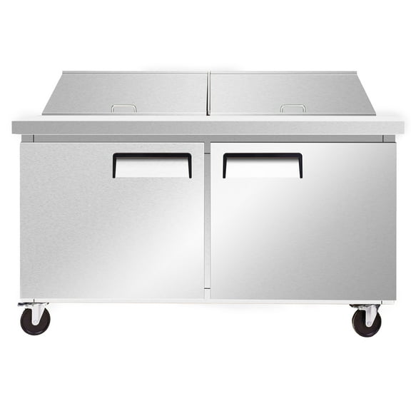 60.5 in. 2 Door Refrigerated Sandwich Prep Table 16.6 Cu.Ft. Mega Top Refrigerator, NSF Pre Table Refrigerator