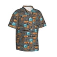 thumbnail image 3 of Xecao Industrial Transportation print Hawaiian shirt - a stylish short-sleeve button-down for men, perfect for casual beach and tropical outings., 3 of 9
