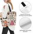 thumbnail image 3 of Pofeuu Vintage Coffee Print Reusable Grocery Bags - Washable, Foldable, Packable Tote, Large Handles, Heavy Duty, Zippered Top Pouch, 3 of 8