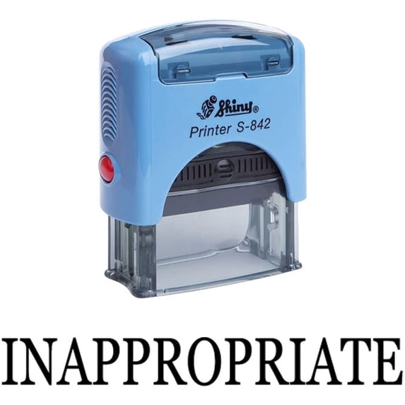 INAPPROPRIATE Self Inking Rubber Stamp Office Stationary Custom Shiny Stamp