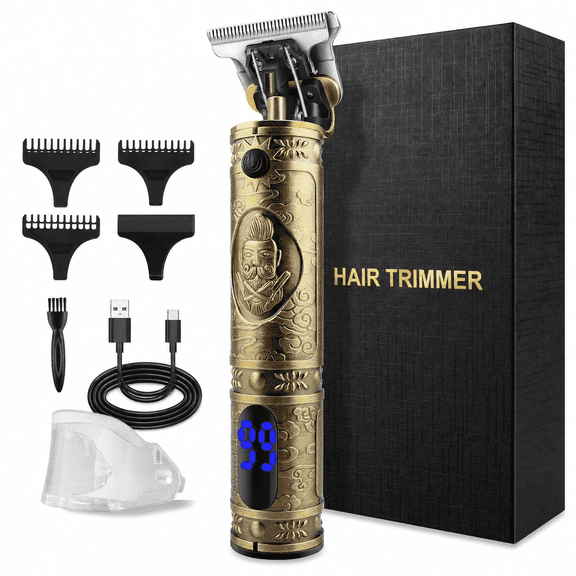 RNKR Cordless Hair Clipper for Men, T-Blade Trimmer w/ 3 Combs, 180min Runtime, USB Fast Charge, Low Noise - Bronze