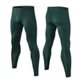 thumbnail image 4 of DPTALR George Men's Warm Fitness Yoga High Elasticity Tight Fitting Running Basketball Training Base Pants,Green,Big and Tall Men XXL, 4 of 8