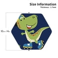 thumbnail image 3 of Balery 4 Pcs Dino Playing Roller Skateleather Coasters Set, Drink Table Cup Coasters For Living Room Kitchen Coffee Decor, 3 of 9