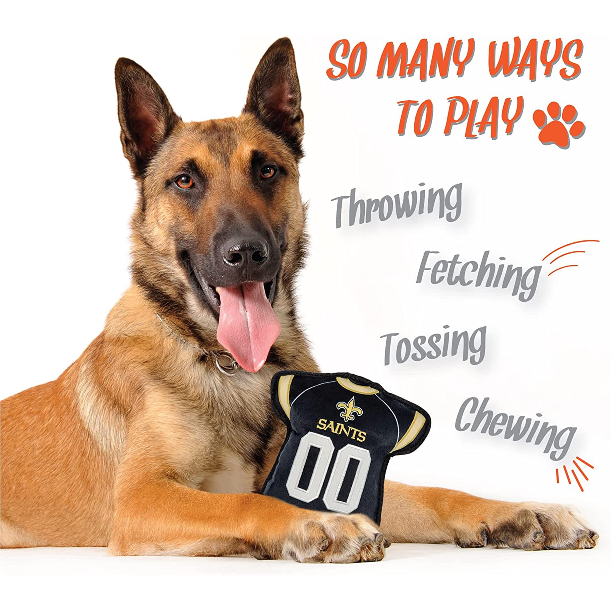 NFL Tough Jersey Pet Dog Toy Premium Quality with Built-in Squeaker Chew Toy