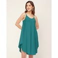 thumbnail image 2 of Moomaya Shoulder Straps Round Neck Rayon Dress - Women's Boho Asymmetric Dress, 2 of 9