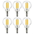 thumbnail image 4 of Sunlite LED G16.5 G16 1/2 Filament Style Globe Light Bulb, 5 Watts (60W Equivalent), Candelabra E12 Base, Dimmable, Clear, UL Listed, 3000K Warm White, 6-Pack, 4 of 4