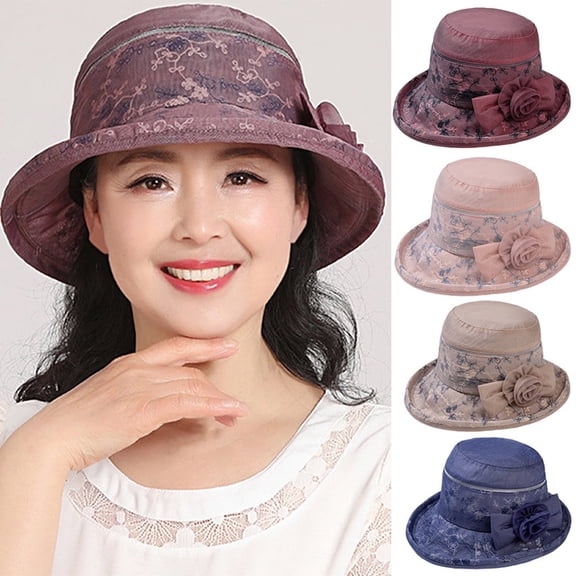 FCLoft Sun Hats For Women Men, Summer Floral Bucket Hat, Breathable Cool Basin Hat for Travel Beach Outdoor Daily Wear