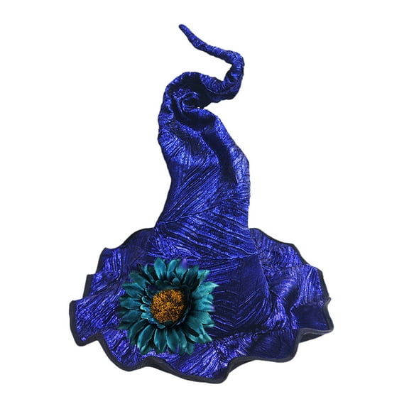 Xfvqtps Halloween Witch Hat Flower Decor Halloween Spire Hats for Party Accessory Purple