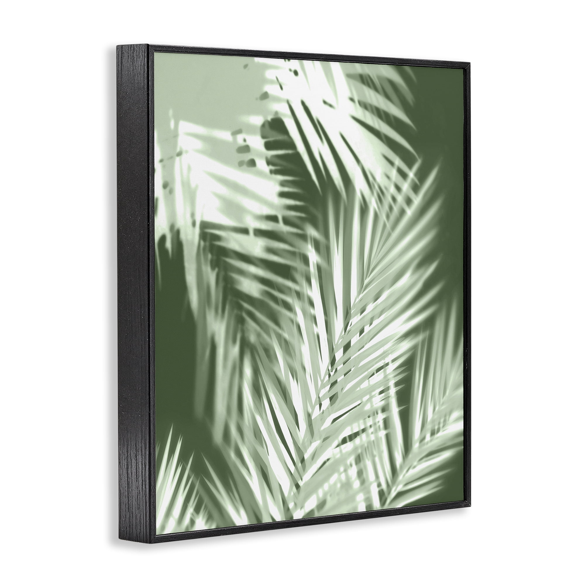 Stupell Industries Abstract Palm Leaves Botanical & Floral Painting Black Framed Art Print Wall Art, 11 x 14