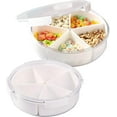 thumbnail image 1 of 1PCS Veggie Tray with Lid,Removable Divided Platter Food Storage Containers, Square Divided Fruit Tray with 4 Compartments for Party,Snacks, Vegetables, Fruits, Refrigerator Storage, 1 of 8