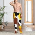 thumbnail image 6 of Lsque Cow Print Sunflower Print Men's Pajama Pants, Lounge Pant - Comfortable Home Wear,Elastic Waistband, Stylish Design-Small, 6 of 9