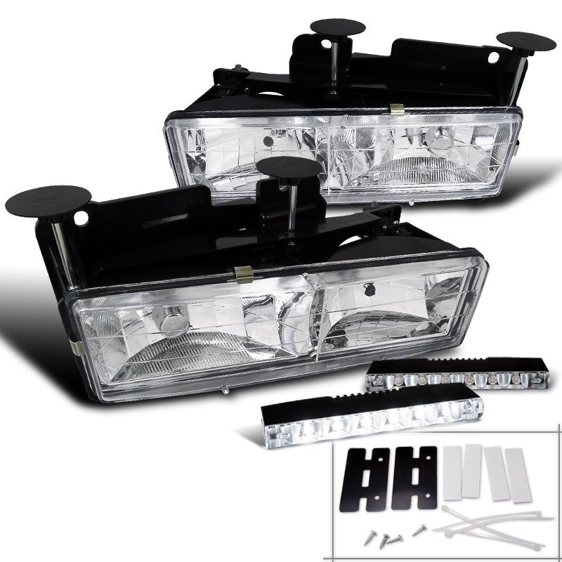 SpecD Tuning For 19881998 Chevy Silverado Chrome Clear Headlight