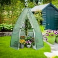 thumbnail image 3 of Patiojoy 63�� x 63�� x 72�� Walk-In Greenhouse with Roll-Up Window & Door Hexagonal Green House with Metal Frame & Waterproof PE Cover, 3 of 10