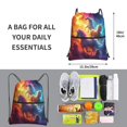 thumbnail image 2 of Rocae Dreamy Night Sky White Horse for Drawstring zipper Backpack Gym Backpack Bag for Men and Women, 2 of 6
