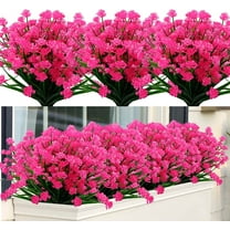 24 Bundles Artificial Flowers Lotus Outdoor Fake Flowers for Decoration UV Resistant No Fade Faux Plastic Plants Garden Porch Window Box Décor (Orchid)