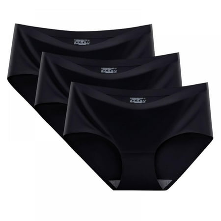 

Women s Seamless Bikini Panties Soft Stretch Invisibles Briefs No Show Hipster Underwear Ice Silk High Rise Thongs