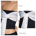 thumbnail image 3 of Top de tubo para mujer, Top de tubo ajustado con lazo de encaje fruncido sin mangas de verano para mujer, 3 of 6