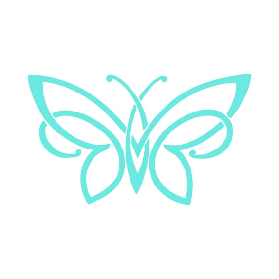 Unique Butterfly Vinyl Transfer Sticker Decal for Laptop/Car/Truck/Window/Bumper (Matte Tiffany, 6in x 3.5in)