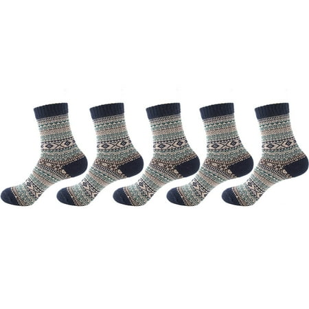 

Women s Men Thick Winter Warm Vintage Ethnic Wool Socks Set of 5