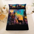 thumbnail image 5 of Erosebridal Jungle Wildlife Deer Bed Sheets,Rustic Farmhouse Hunting King Sheets For Men Women 4pcs, 5 of 6