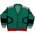 thumbnail image 3 of Anime Hero Cardigan Sweater Green Cardigan Jacket Top Coat, 3 of 7