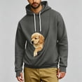 thumbnail image 2 of Eiyaclvo Mens Pet Pouch Hoodie for Men with Pocket Long Sleeve Hooded Sweatshirts Pullover Carrier Kangaroo Dog Pouch Hoodies, 2 of 8
