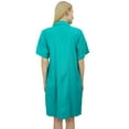 thumbnail image 2 of Bimba Women's Sleepshirt Notched Collar Turquoise Night Dress With Pockets-6, 2 of 5