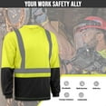 thumbnail image 2 of North 15 High-Visibility Reflective Long Sleeve Blk-Yell Safety T-Shirt with Moisture Wicking Mesh-6890LS-L, 2 of 8