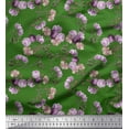 thumbnail image 1 of Soimoi Viscose Chiffon Fabric Leaves & Peony Floral Print Fabric by The Yard 42 Inch Wide, 1 of 3