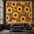 thumbnail image 6 of Golden Sunflowers Across Leopard Spots, Playful Boho for Flower Lovers, Botanical Wall Art, Housewarming Gift, Tapestry Wall Hanging for Bedroom and Living Room, 6 of 7