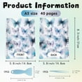 thumbnail image 2 of Álbum de pegatinas reutilizable de 40 hojas, tamaño A5, resistente al agua, con diseño de mariposa azul, organizador de almacenamiento en blanco con raspador y pinzas., 2 of 9