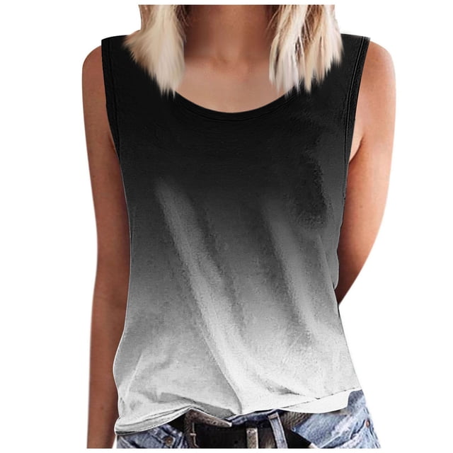 Hauts Grande Taille pour Femmes en Solde, Blouse à Manches Courtes d'Été pour Femmes, Mode Féminine d'Été Imprimée Col Rond Sans Manches