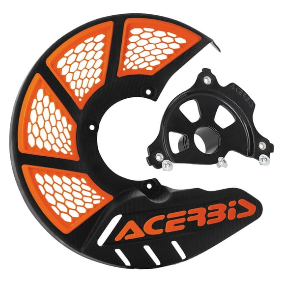 Acerbis 1848970007 X-Brake Mini Vented Front Disc Cover with Mounting Kit - Black/16 KTM Orange with Black Mount