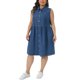 thumbnail image 4 of Vestido de mezclilla de talla grande sin mangas con solapa y botones de Agnes Orinda, vestido midi de verano lindo 1X azul, 4 of 6