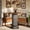 Brown & Grey, variant on Finmind Round Dining Table, 39.4" H Commercial Kitchen Table with Wood Strip Base & Footrest for Dining Room, Cafe, Apartment, Natural