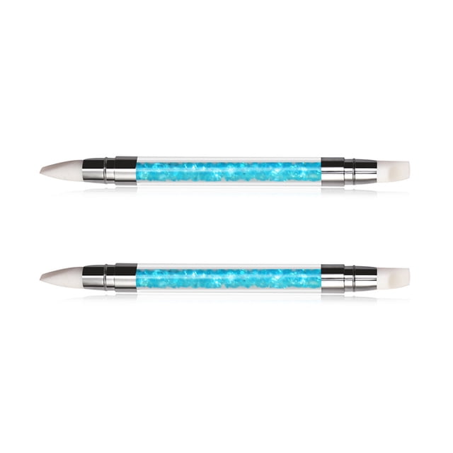 Bolígrafo de silicona de doble cabezal para decoración de uñas, difuminado, polvo, taladro de punta, bolígrafo de silicona multiusos, herramienta para uñas DIY