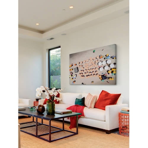 Marmont Hill "Multicolored Umbrellas" Painting Print on Wrapped Canvas
