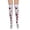 Dark red H blood soc, variant on Gothic Long Socks Halloween Theme Stockings Pattern Print Over Knee Length Hosiery for Women Girls Cosplay