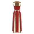 thumbnail image 2 of Alvivi Women Metallic Gold Sleeveless Praise Dance Dress Full Length Liturgical Worship Costume Red L, 2 of 5