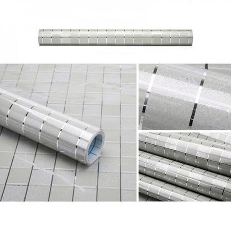 Daxin 45x200cm Waterproof Mosaic Aluminum Foil Self-adhensive Anti Oil Kitchen Wallpaper Heat Resistance Wall Sticker DIY Home Decor