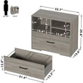 thumbnail image 2 of LVB Lateral Wood File Cabinet with Drawer, Farmhouse Printer Filing Cabinet with Storage for Legal Letter A4, Wooden Printer Stand with Hanging File Organizer Shelves for Home Office, 32.7 in, Greige, 2 of 9
