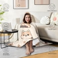 thumbnail image 4 of Wearable Blanket,Shiba Inu Hooded Wearable Sherpa Blanket for Adults & Teens,Winter Poncho Shawl Wrap Cape Thick Warm,50"x60", 4 of 5