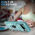 thumbnail image 5 of KOMI Case for Pixel 8 Pro, Slide Lens Protective Case Shockproof Impact Resistant with Kickstand Cover Case for Google Pixel 8 Pro Grey Green, 5 of 5