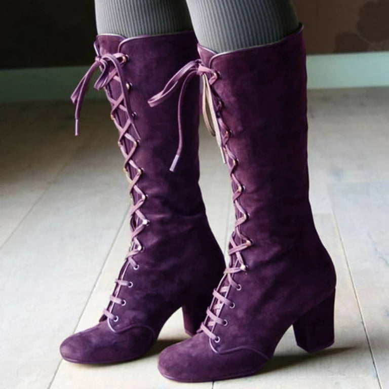 Womens purple boots size 10 store