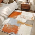 thumbnail image 4 of Burnt Orange Runner Rug 2.7x5 FT, Non Slip Entryway Carpet, Modern Geometric Grey Oil Painting Abstract Washable Soft Floor Carpet Entrance Mat Non-Shedding Throw Rug for Hallway Laundry Room Bedside, 4 of 9