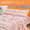 thumbnail image 3 of REJODA-Orange Boho Printed Sheet Set King Size, 6 Piece Geometric Soft Microfiber Sheets Pillowcases Deep Pocket, 3 of 4