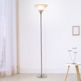thumbnail image 2 of Lavish Home Torchiere Floor Lamp with Metal Base and Marbled Shade (Silver), 2 of 9