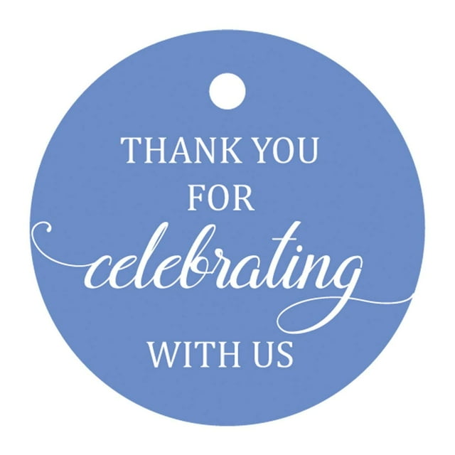 100 Pcs Personalized Round Paper Tags - Thank You For Celebrating With Us Wedding Favor Gift Hang Tags Circle
