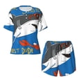 thumbnail image 4 of Lsque Shark With Sunglasses and Lobste Women's Short-Sleeved Pajama Set - 2 Piece Soft and Lightweight Sleepwear Set-Medium, 4 of 9