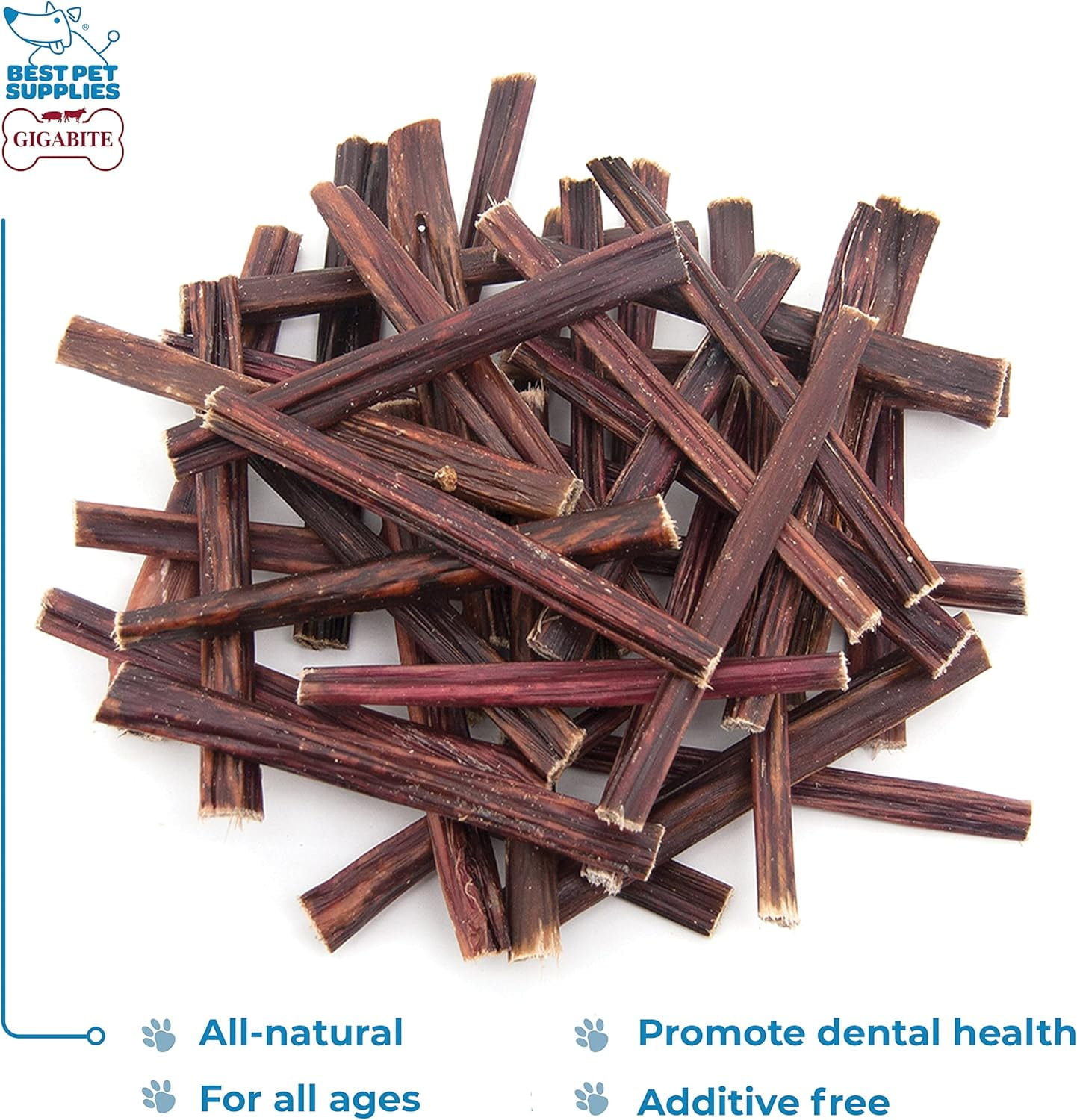 Best Pet Supplies GigaBite 6 Inch Beef Gullet Jerky Sticks (35 Pack) - All Natural, Free Range Beef Esophagus Stick Dog Treat